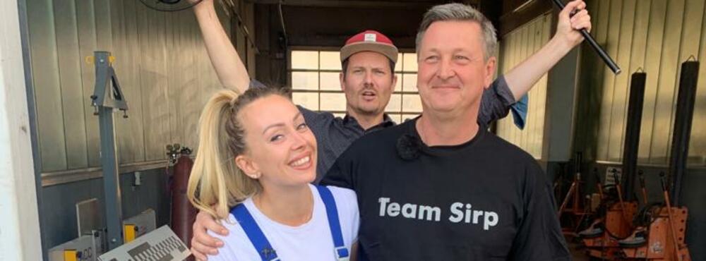 Filmaufnahmen mit Truckerbabe Julia Beitler bei Sirp Nutzfahrzeuge